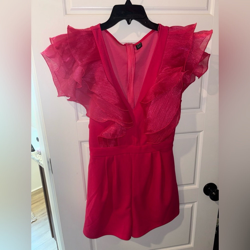 SHEIN Pink Ruffled romper